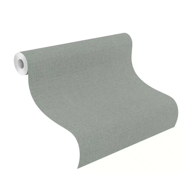 Adaçayı yeşili tonlarında keten dokulu Rasch Atelier Tisse 613964 duvar kağıdı