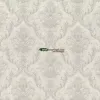 Rasch Golden Hour 941241 Damask Desenli Duvar Kağıdı Kırık beyaz zemin üzerine gri tonlarında damask desenli klasik keten tekstürlü salon duvar kağıdı