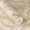 Rasch Golden Hour 941265 Damask Desenli Duvar Kağıdı Soft bej ve krem zemin üzerinde zarif altın vizon tonlarında klasik damask desenli modern salon duvar kağıdı