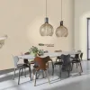 Krem ve kemik tonlarında kendinden şık hasır tekstürlü düz desenli modern salon duvar kağıdı