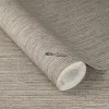 Rasch Golden Hour 941760 Vizon Hasır Dokulu Duvar Kağıdı Vizon ve taupe gri tonlarında kendinden yoğun hasır kumaş tekstürlü dikey çizgili modern salon duvar kağıdı