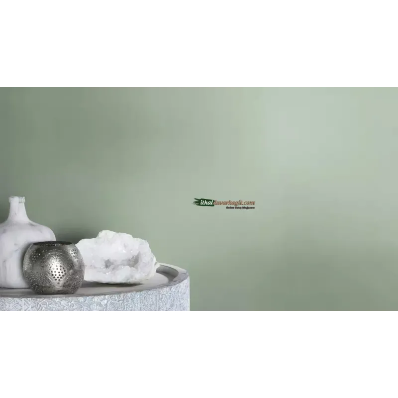 Beltesto 690743 mat keten kumaş dokulu hasır tekstürlü mat adaçayı yeşili soft çağla rengi rulo ithal elyaf duvar kağıdı