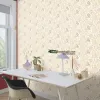Beltesto 794533 krem zeminli soft pembe kiremit yaprak ve kır çiçeği desenli rulo ithal elyaf duvar kağıdı
