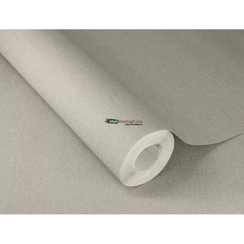 Country Living 971392 mat gri açık gri gümüş antrasit tonlarında kendinden minimalist düz ince keten kumaş tekstürlü kalın m2 rulo ithal duvar kağıdı