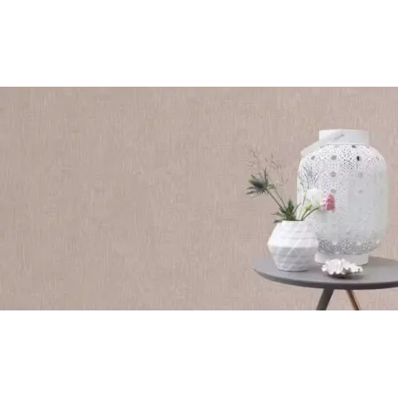 Pudra pembe ve gül kurusu tonlarında düz keten kumaş dokulu Alman mimari duvar kağıdı