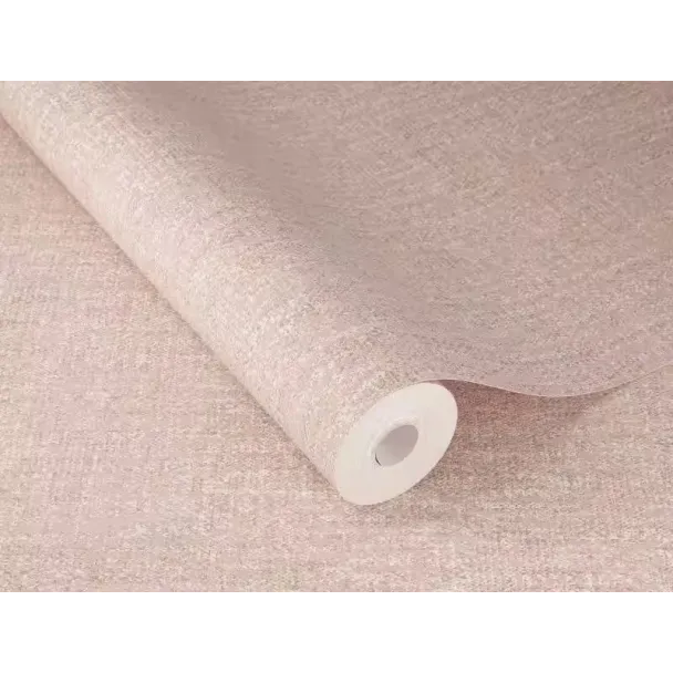 Pudra pembe ve gül kurusu tonlarında düz keten kumaş dokulu Alman mimari duvar kağıdı