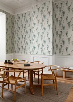 Rasch In Bloom 412369 Mavi Salkım Söğüt ve Çiçek Desenli Duvar Kağıdı, 5.33m