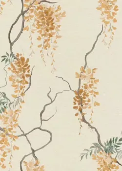 Rasch In Bloom 412376 Sarı Salkım Söğüt ve Çiçek Desenli Duvar Kağıdı, 5.33m²