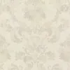 Kırık beyaz ve ekru tonlarında klasik damask desenli Alman mimari duvar kağıdı