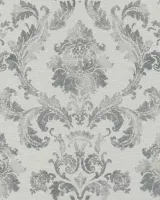 Rasch In Bloom Rosalie 412642 Gri Füme Eskitme Damask Desenli Duvar Kağıdı, 5.33m²