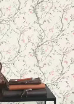 Rasch In Bloom 413250 Krem Zemin Pembe Sakura Kiraz Çiçeği Desenli Duvar Kağıdı, 5.33m²