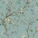 Rasch In Bloom 413267 Su Yeşili Zemin Sakura Kiraz Çiçeği Desenli Duvar Kağıdı, 5.33m²