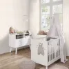 Rasch Kids World 2 252750 krem zeminli el çizimi sulu boya efektli dikey pembe çizgili modern çocuk odası duvar kağıdı