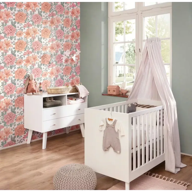 Rasch Kids World 2 252835 Düz Yeşil Duvar Kağıdı Rasch Kids World 2 252835 mat soft mint yeşili renkli düz tekstürlü kombin bebek odası duvar kağıdı