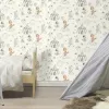 Rasch Kids World 2 krem zemin üzerine sulu boya sirk çadırı ve bisikletli tilki desenli mat çocuk duvar kağıdı
