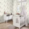 Rasch Kids World 2 krem zemin üzerine sulu boya sirk çadırı ve bisikletli tilki desenli mat çocuk duvar kağıdı