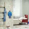 Rasch Kids World 2 302226 Küçük Prens Duvar Kağıdı Rasch Kids World 2 302226 soft mint yeşili zeminli gezegen uçak teleskop ve tilki desenli Küçük Prens temalı çocuk duvar kağıdı