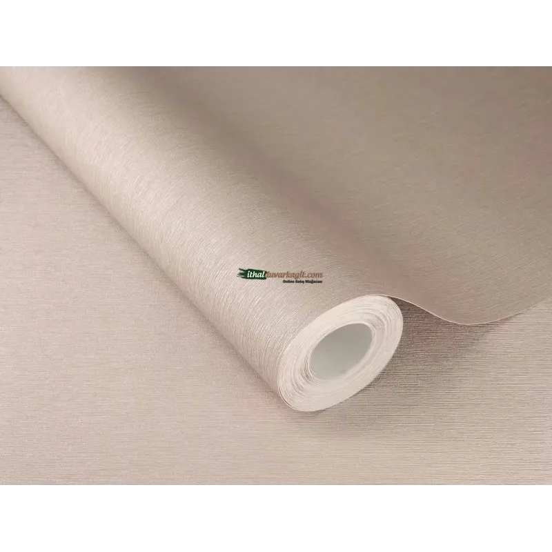 Unitex 978544 mat vizon renkli dikey ince keten kumaş dokulu ithal elyaf rulo duvar kağıdı