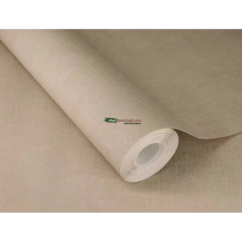 Unitex 990348 mat koyu vizon renkli dikey ince keten kumaş dokulu ithal elyaf rulo duvar kağıdı