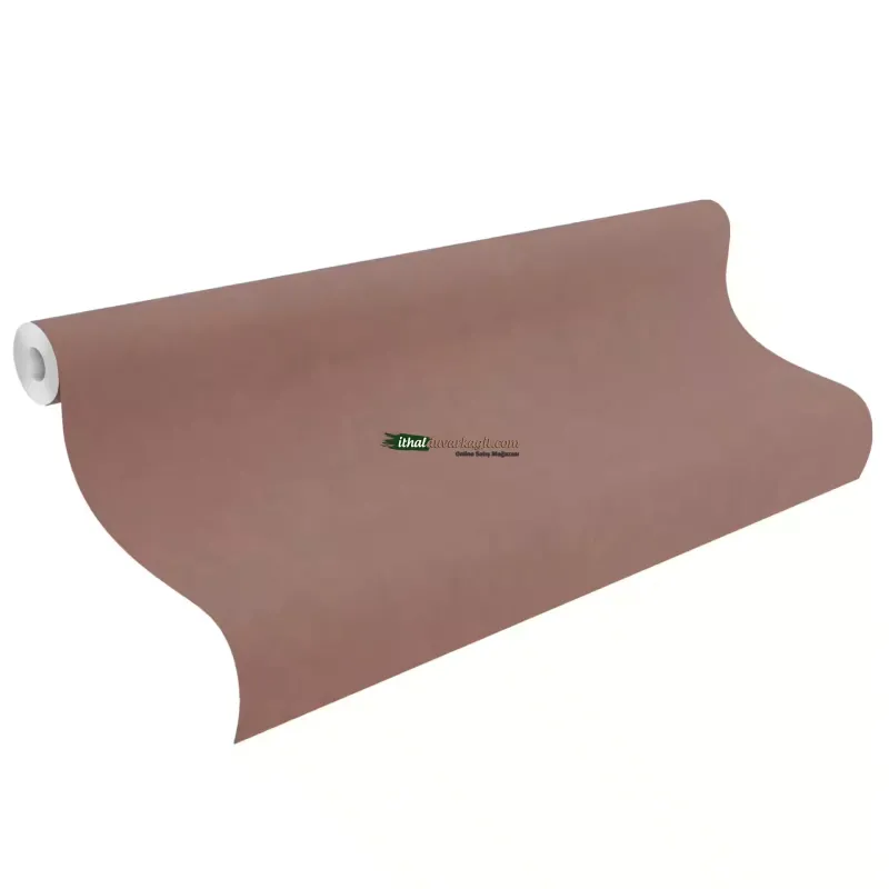 Unitex 990430 mat mürdüm kahve renkli dikey ince keten kumaş dokulu ithal elyaf rulo duvar kağıdı