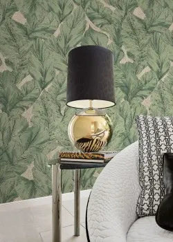 Roberto Cavalli No.9 RC21071 Tropikal Yaprak Desenli Duvar Kağıdı