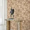 Vizon ve grej tonlarında piton yılan derisi desenli kabartma dokulu lüks duvar kağıdı