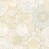 Versace VI 34901-2 Krem Gri Madalyon Duvar Kağıdı Krem, açık gri ve şampanya tonlarında barok madalyon tabak desenli Versace VI duvar kağıdı