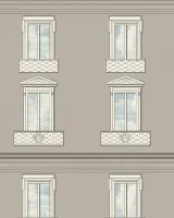 Versace VI 79132-1 Vizon Gri Bina Pencere Desenli İtalyan Duvar Kağıdı, 7.04m²