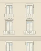 Versace VI 79132-2 Bej Krem Bina Pencere Desenli İtalyan Duvar Kağıdı, 7.04m²