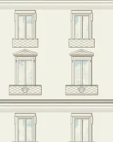Versace VI 79132-3 Ekru Krem Bina Pencere Desenli İtalyan Duvar Kağıdı, 7.04m²