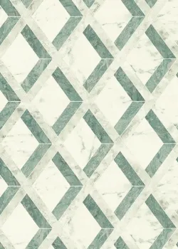 Versace VI 79133-2 Turkuaz Zümrüt Yeşili Mermer Baklava Geometrik Duvar Kağıdı, 7.04m²