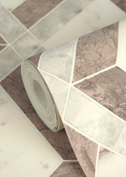 Versace VI 79133-4 Sıcak Kahve Vizon Mermer Baklava Geometrik Duvar Kağıdı, 7.04m²