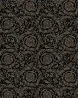 Versace VI 79135-2 Siyah Antrasit Barok Desenli İtalyan Duvar Kağıdı, 7.04m²