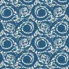 Versace VI 79135-4 Krem Mavi Barok Duvar Kağıdı Krem zemin üzerine canlı mavi barok yaprak desenli Versace VI 79135-4 duvar kağıdı