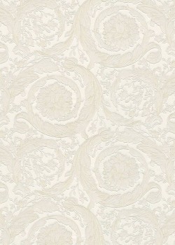 Versace VI 93583-2 Krem Beyaz Barok Desenli İtalyan Duvar Kağıdı, 7.04m²