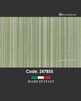 Home Z47855 Yeşilin Tonları Dikey Çizgili Lüks Kumaş Duvar Kağıdı, 10m²