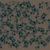 Koyu kahve fon üzerinde, koyu yeşil/petrol mavisi tonlarında sulu boya efektli yoğun yaprak (Foliage) desenli duvar kağıdı paneli Z61015-1.