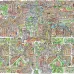 Project Z61032-1 Sürrealist Canlı Renkli İnsan Ormanı Şehir Çizimi Duvar Kağıdı Paneli 15m²