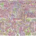 Project Z61032-3 Sürrealist Parlak Pembe Mor İnsan Ormanı Şehir Çizimi Duvar Kağıdı Paneli 15m²