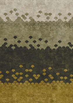 Project Z61037-1 Degrade Toprak Tonları Ginkgo Yaprağı Desenli Modern Duvar Kağıdı Paneli 15m²