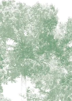 Project Z61039-2 Pixel Trees Yüksek Kontrastlı Beyaz/Yeşil Ağaç Silüeti Desenli Modern Duvar Kağıdı Paneli 15m²