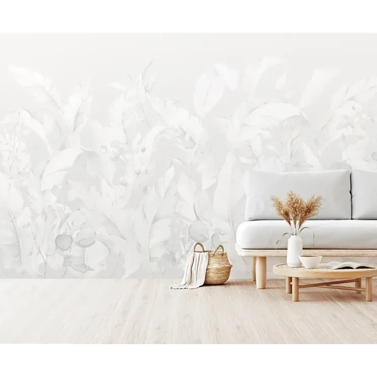 Minimalist Yapraklı Duvar Paneli Z57775 Architexture Z57775 açık renk minimalist yaprak desenli duvar paneli.