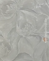 Casa Chic Z20128 Gri Bej Soyut Çiçek Desenli Lüks Duvar Kağıdı