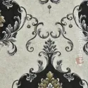 Casa Chic Z20131 Siyah Krem Damask Lüks Klasik Duvar Kağıdı