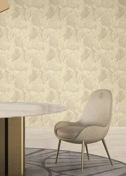 Elie Saab 2 Z34904, beyaz tüy desenli kabartmalı duvar kağıdı