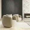 Elie Saab 2 Z34912 siyah gri çizgili kabartmalı yüzeyli silinebilen lüks duvar kağıdı