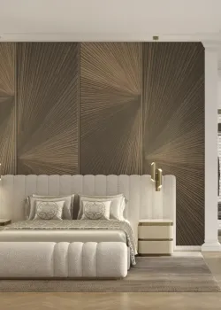 Elie Saab Z34950, Siyah Bronz Işınsal Desenli Panel Duvar Kağıdı Elie Saab Z34950, Siyah Bronz Işınsal Desenli Panel Duvar Kağıdı