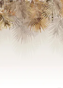 Elie Saab Z34956 Bronz Kahve Palmiye Duvar Kağıdı Paneli