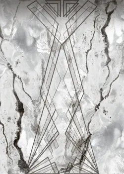 Elie Saab Z34959 Gri Beyaz Mermer Geometrik Duvar Kağıdı Paneli