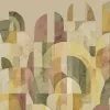 Soyut Kemerli Geometrik Desenli Tadelakt Duvar Posteri Marrakech Z70759, Tadelakt sıva dokulu, pastel toprak tonlarında, soyut kemer ve geometrik form desenli duvar posteri